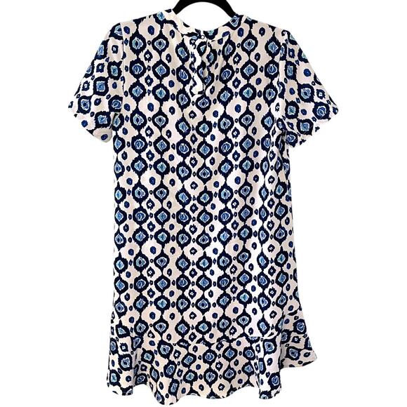 Mud Pie Womens Dress Size S Blue and White Ikat Batik Preppy - Picture 3 of 7